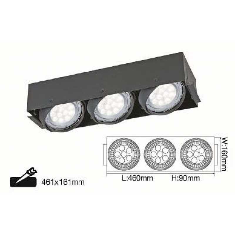 舞光附LED AR111 9WX3 無邊框方型崁燈3燈 崁孔461mmX161mm LED-25062-WR/9W