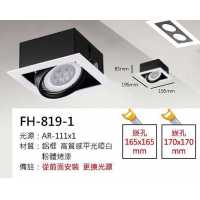 AR111 22W鋁框盒燈/崁孔165X165mm FH- 819-1E