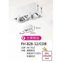 AR70 12W全白無邊框盒燈/崁孔100X200mm FH- 828-12H