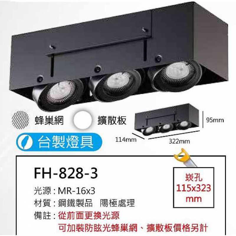 MR16 6W無邊框盒燈/崁孔115X323mm FH- 828-3B