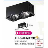 AR70 12W無邊框盒燈/崁孔100X200mm FH- 828-6G