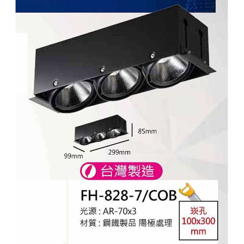 AR70 9W無邊框盒燈/崁孔100X300mm FH- 828-7G
