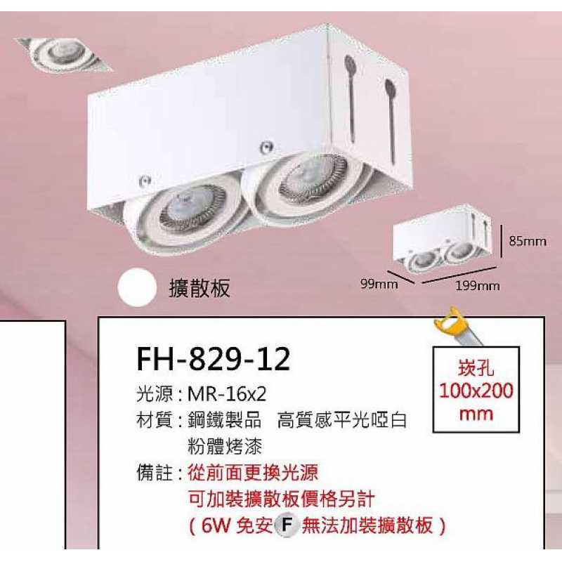 MR16 10W無邊框盒燈/崁孔100X200mm FH- 829-12C