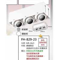 MR16 6W防眩光無邊框盒燈/崁孔100X300mm FH- 829-23B