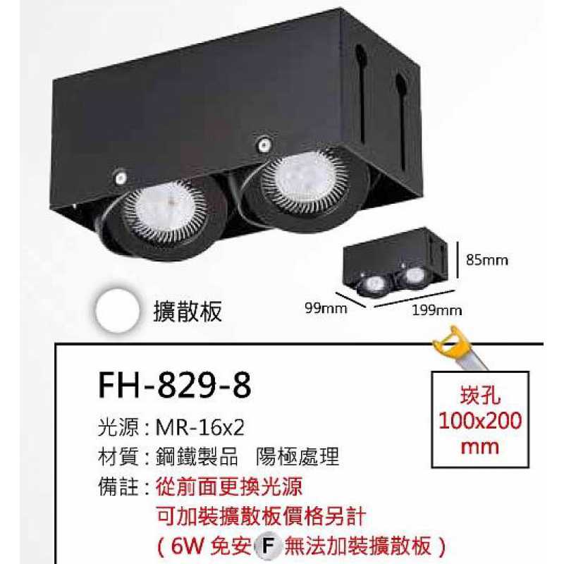 MR16 8W無邊框盒燈/崁孔100X200mm FH- 829-8E
