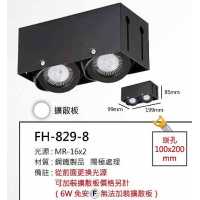 MR16 10W無邊框盒燈/崁孔100X200mm FH- 829-8C
