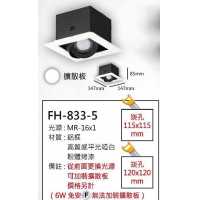 MR16 10W盒燈/崁孔115X115mm FH- 833-5C